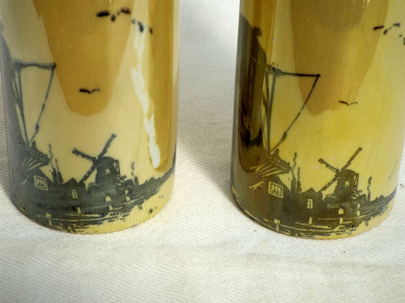 A pair of Art Nouveau Royal Staffordshire+Wilkinson cylinder vases 1907-1910 Ref. OR.52