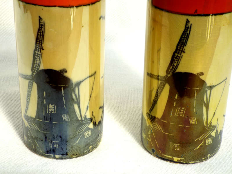 A pair of Art Nouveau Royal Staffordshire+Wilkinson cylinder vases 1907-1910 Ref. OR.52