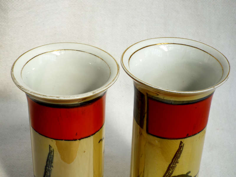 A pair of Art Nouveau Royal Staffordshire+Wilkinson cylinder vases 1907-1910 Ref. OR.52