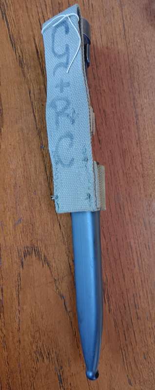 SADF R1 bayonet with plastic scabbard and webbing frog