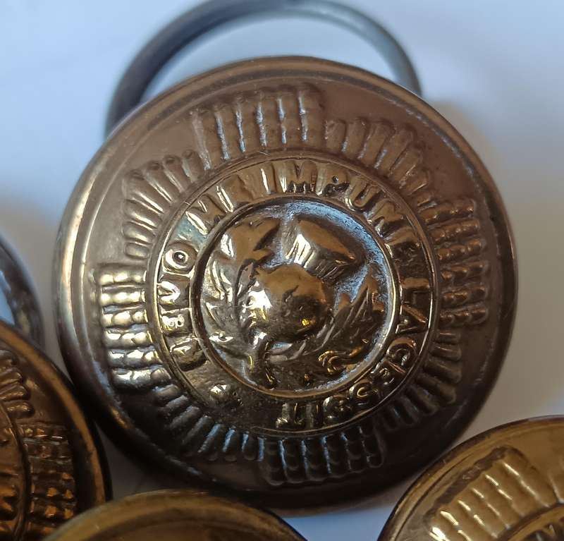 Cape Town Highlanders / Scots Guards lot of 21 brass buttons various sizes
