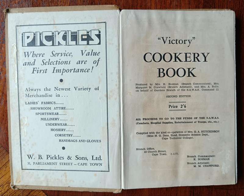Two post-war cookery books - Victory and Ouma's - one signed by Ouma Isie Smuts