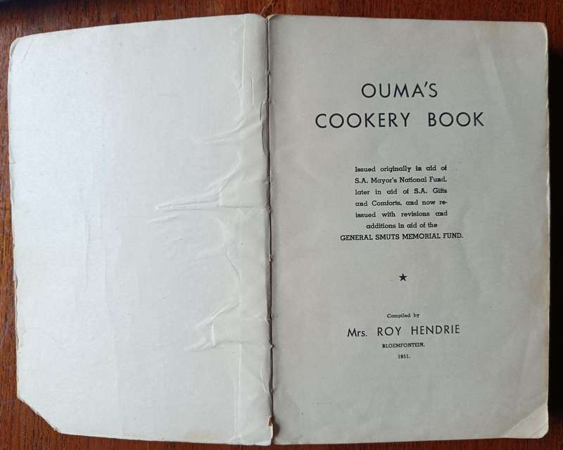 Two post-war cookery books - Victory and Ouma's - one signed by Ouma Isie Smuts