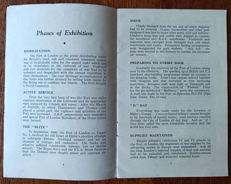 The Port of London in War and Peace English and Afrikaans post-war booklet