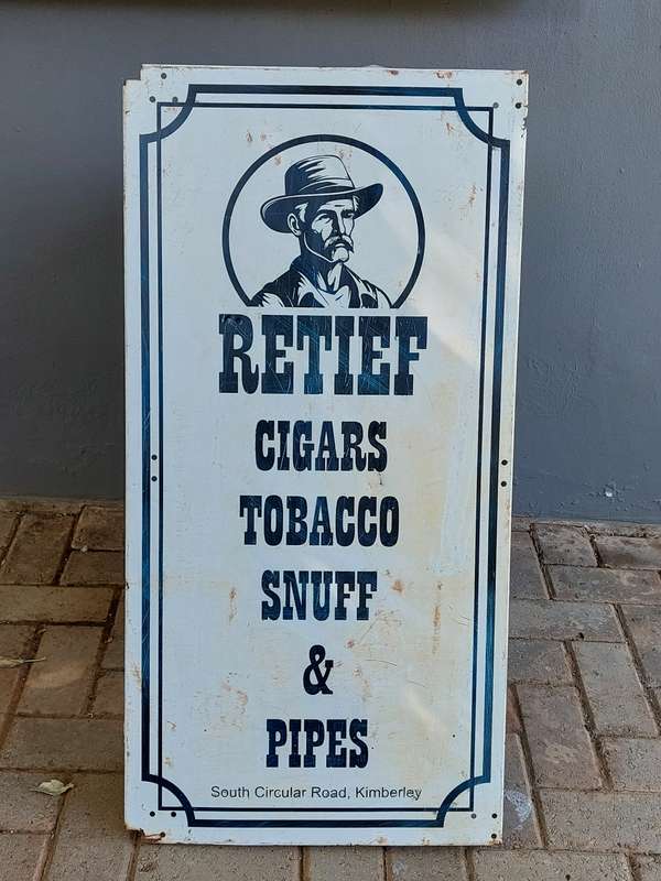 "Retief" hand painted steel sign 46cm x 92cm x 3cm