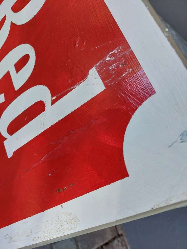 "Red Rose Tea" hand painted steel sign 40cm x 90cm x 2cm