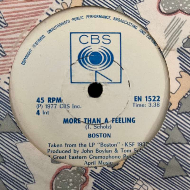 Boston - More Than A Feeling Vinyl 7 Inch Single Rare Zimbabwe Press