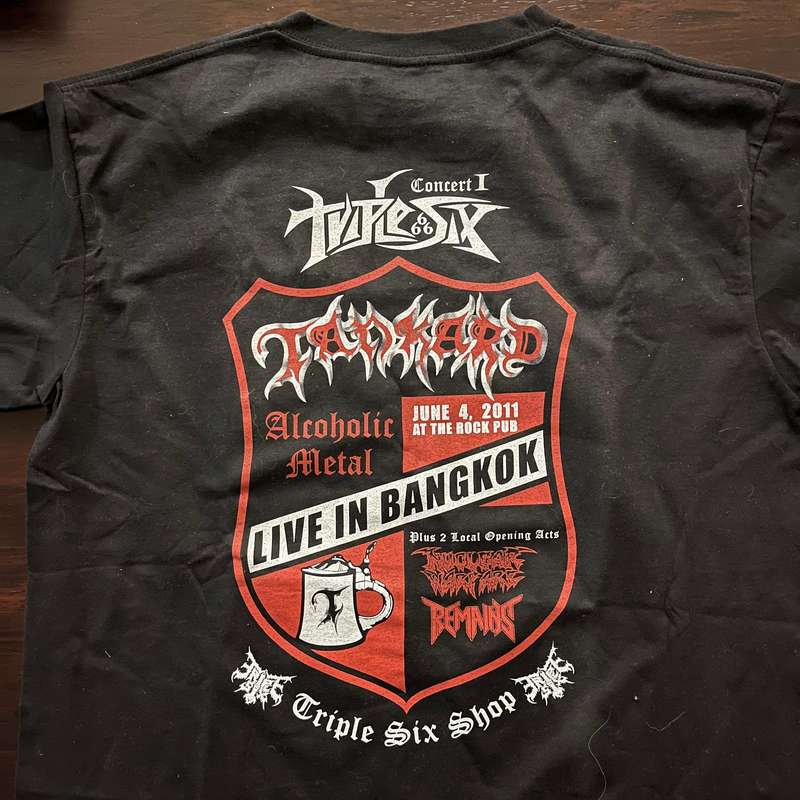 Tankard June 4, 2011 Live Bangkok Vintage T-Shirt Thrash Metal Heavy Metal Large Size