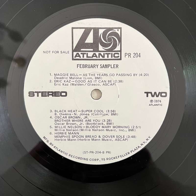 Atlantic February 1973 Sampler Promo Vinyl LP US Press Aretha Franklin Spinners