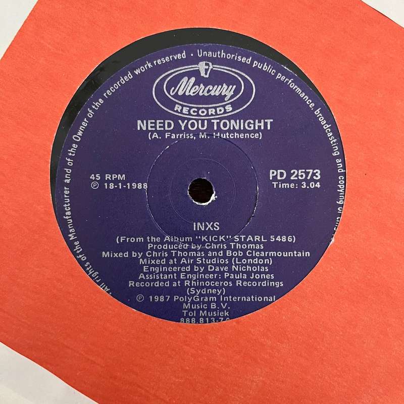 INXS - Need You Tonight Vinyl 7 Inch Single South African Press