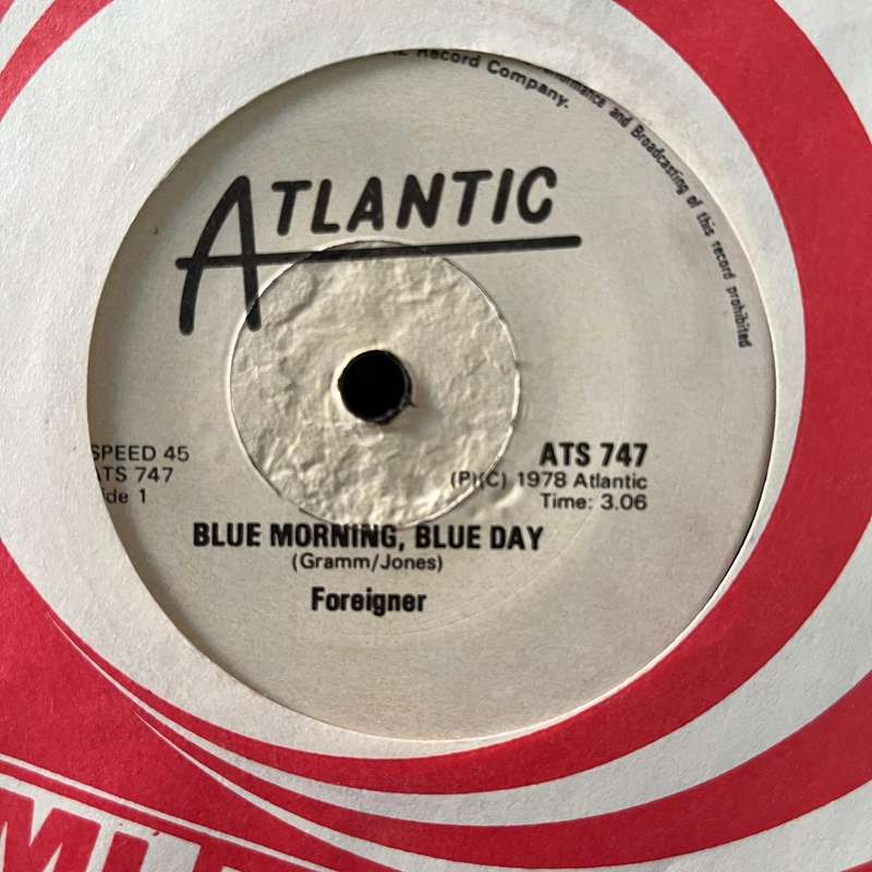 Foreigner - Blue Morning, Blue Day Vinyl 7 Inch Single Rare Rhodesian Press