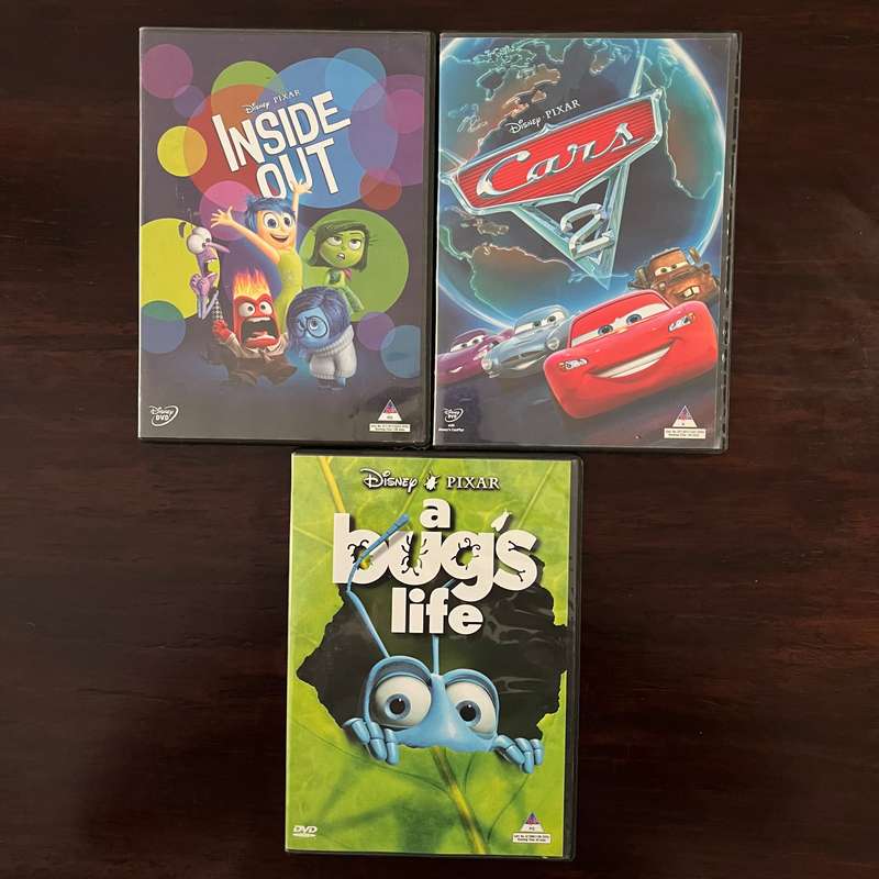 3DVD Lot Kids Pixar Disney A Bugs Life Cars 2 Inside Out
