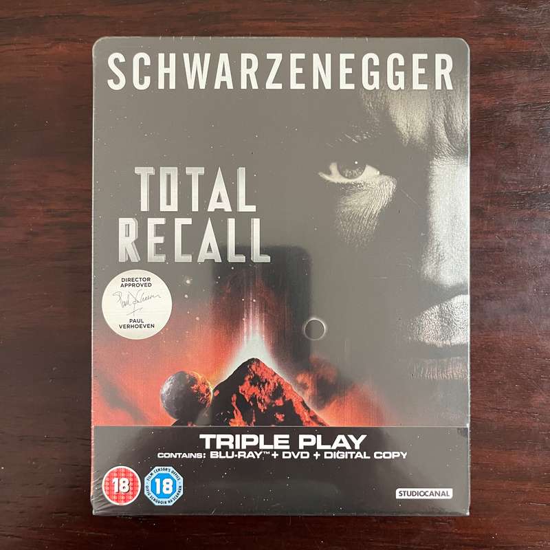 Total Recall Blu Ray Steelbook Rare OOP Arnold Schwarzenegger UK Press New and Sealed
