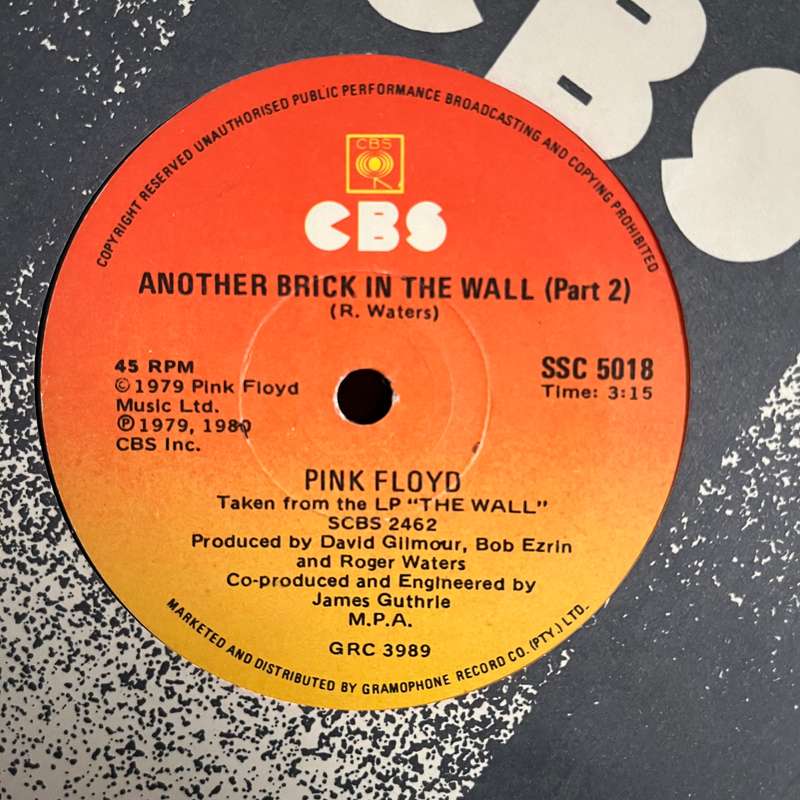 Pink Floyd - Another Brick In The Wall Vinyl 7 Inch Single South African Press