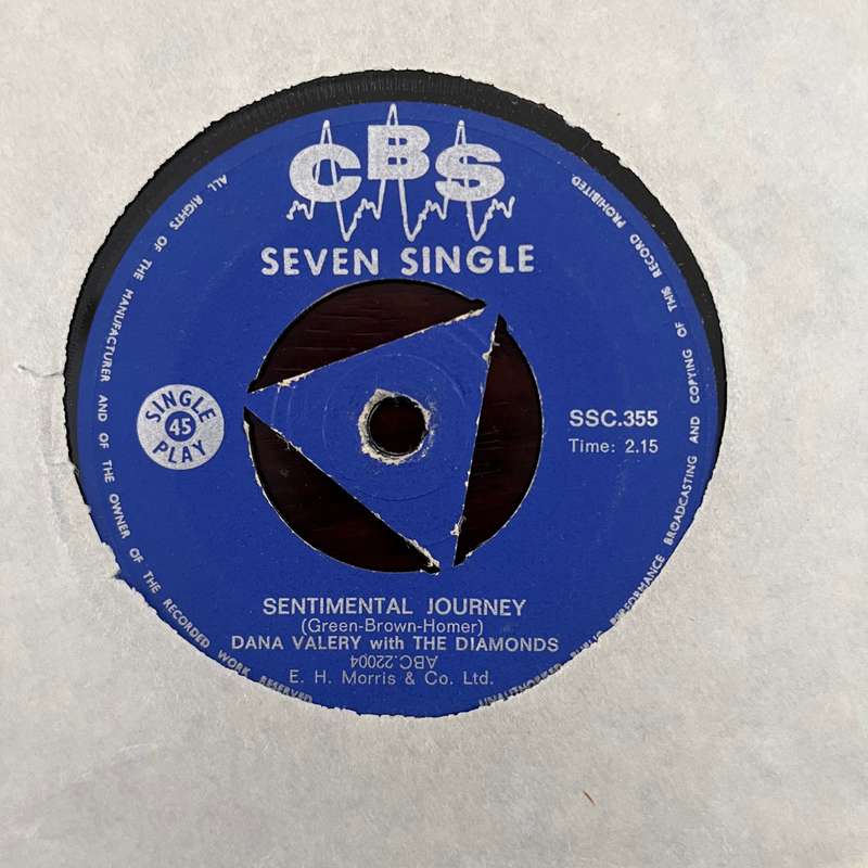 Dana Valery with The Diamonds - Sentimental Journey 7 Inch Single South African