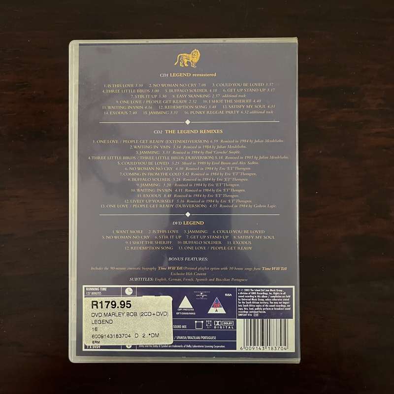 Bob Marley and the Wailers - Legend The Best of 2CD and DVD South African Press