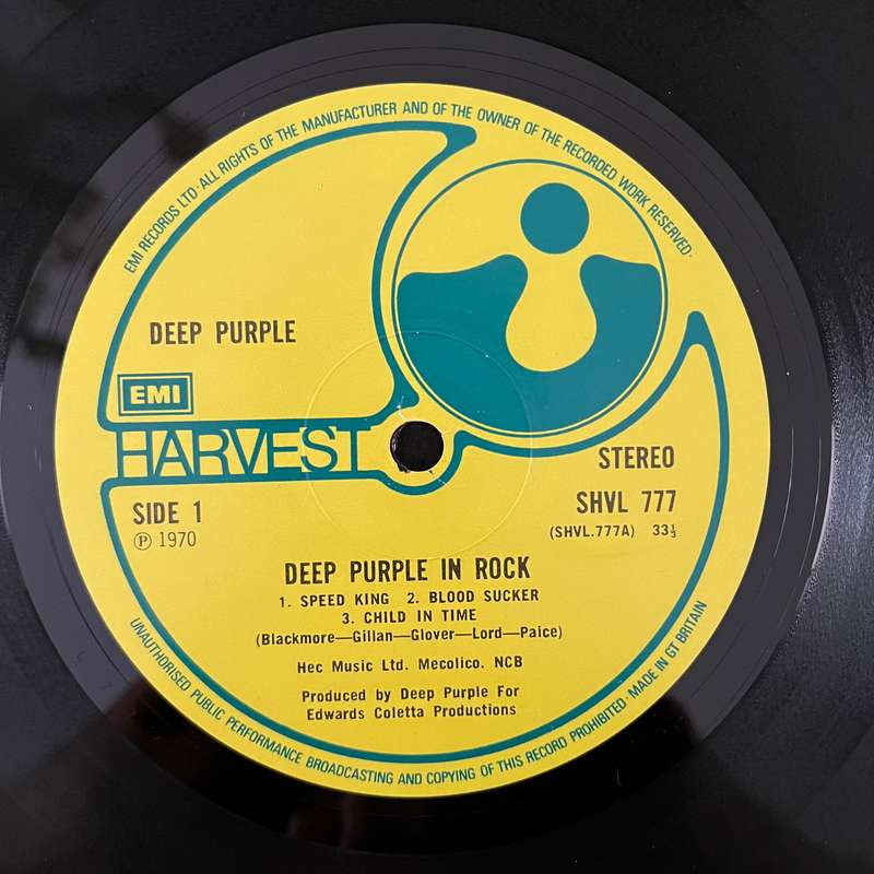 Deep Purple - In Rock Vinyl LP UK Press Import