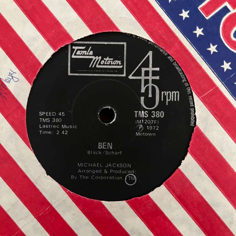 Michael Jackson - Ben Vinyl 7 Inch Single South African Press