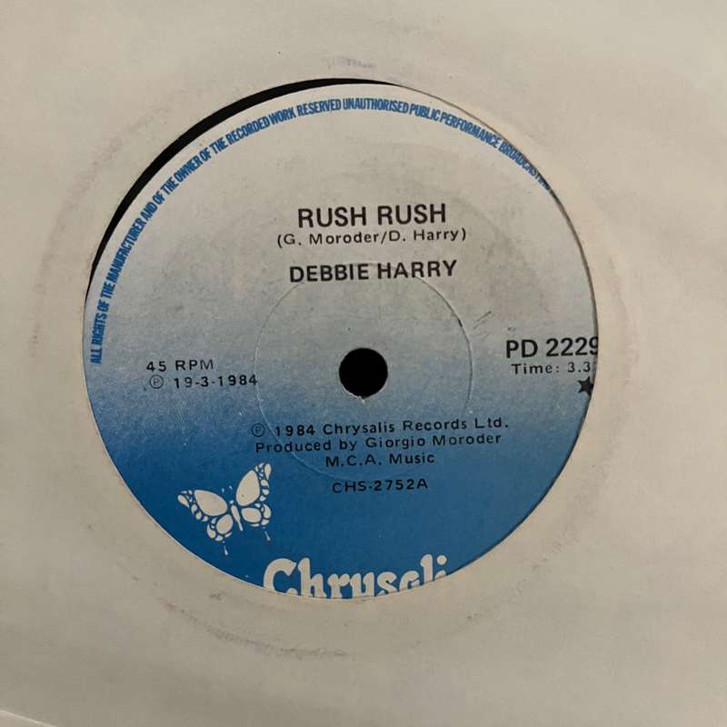 Debbie Harry - Rush Rush Vinyl 7 Inch Single South African Press