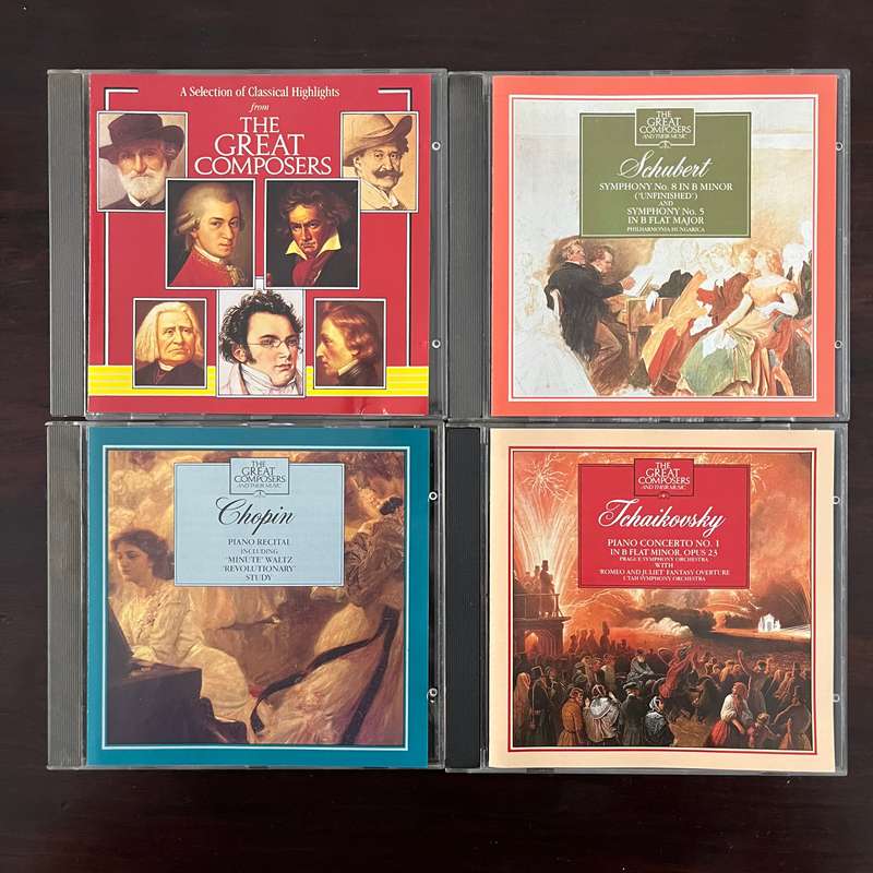 The Great Composers 4CD Lot Chopin Schubert Tchaikovsky
