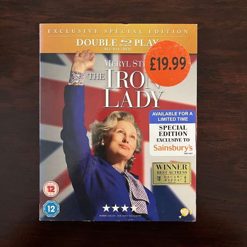 The Iron Lady Blu Ray and DVD Special Edition UK Press Sainsbury's Exclusive