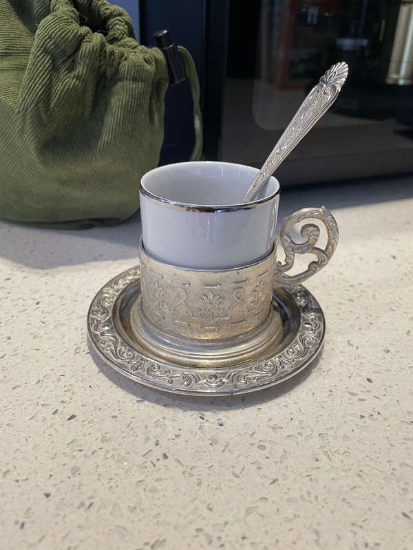 Vintage Silver Italian Tea Set (178g) *Crown & 800 Hallmarks* Valued at R3000 each