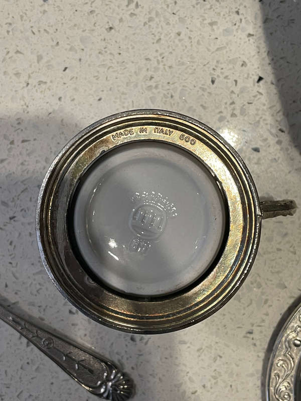 Vintage Silver Italian Tea Set (178g) *Crown & 800 Hallmarks* Valued at R3000 each