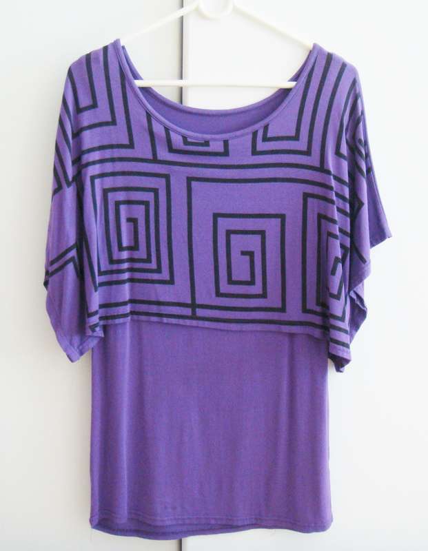 Ladies   Tops  -   Size  medium -   Beautiful Purple with black   - bRAND NEW