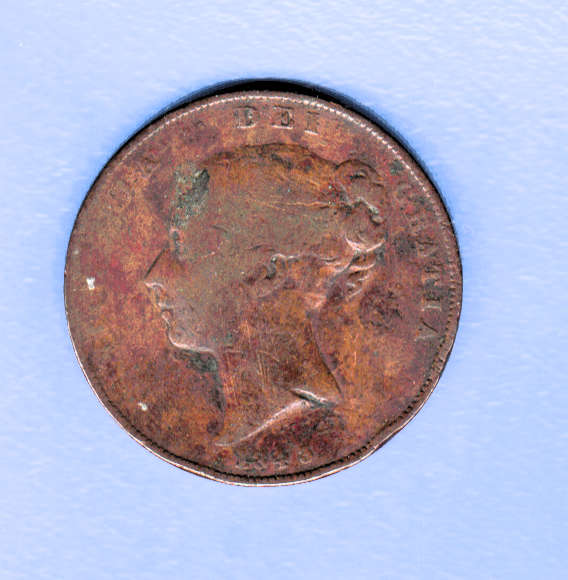 1843 Young Victoria Bronze Penny.