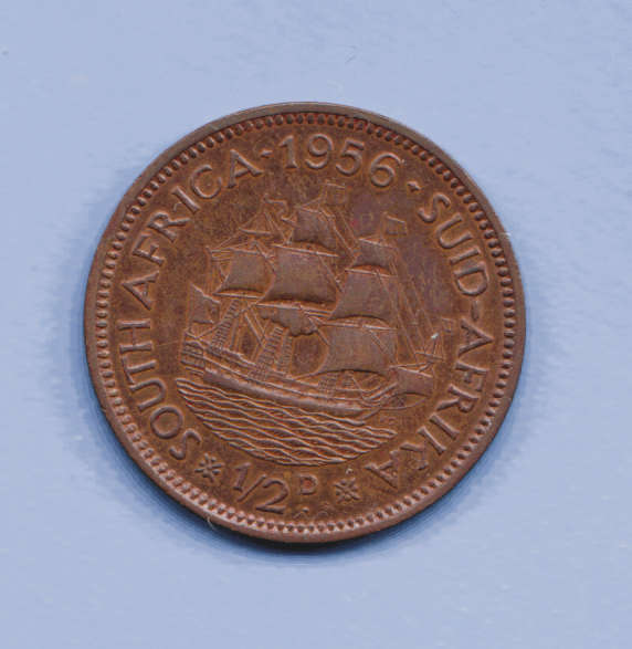 1956 South Africa Union Bronze Half Penny. As per scan.