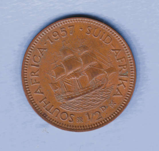 1957 SA Union Bronze half Penny