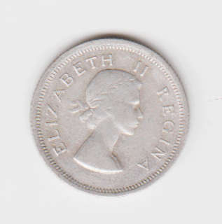 1955 South African Union Silver 6 Pence