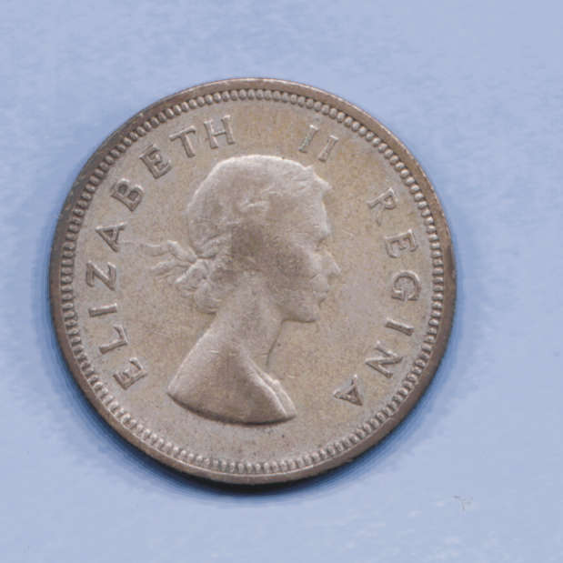1958 South Africa Union Silver Two Shilling. As per scan.