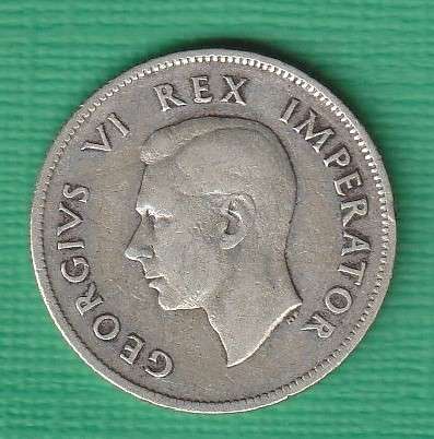 1939 South Africa Silver Two Shilling. As per scan.