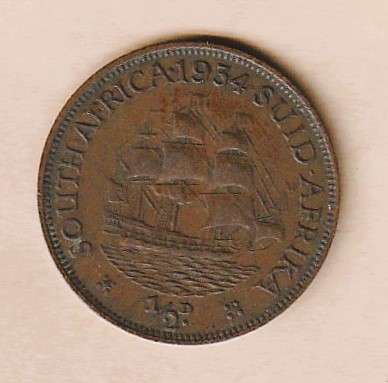 1934 South Africa Bronze Half Penny. As per scan.