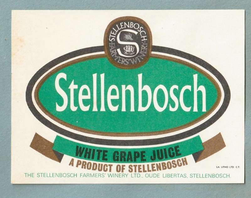 3 x Vintage  Bottle Labels. Stellenbosch White grape Juice, Lieberstein, Worester Hock.