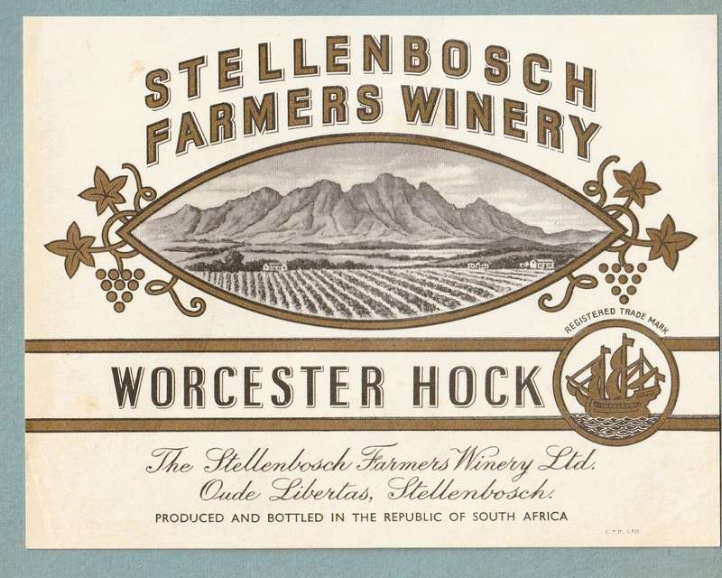 3 x Vintage  Bottle Labels. Stellenbosch White grape Juice, Lieberstein, Worester Hock.