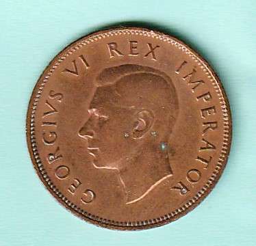 1937 South Africa Union Bronze Half Penny. As per scan.