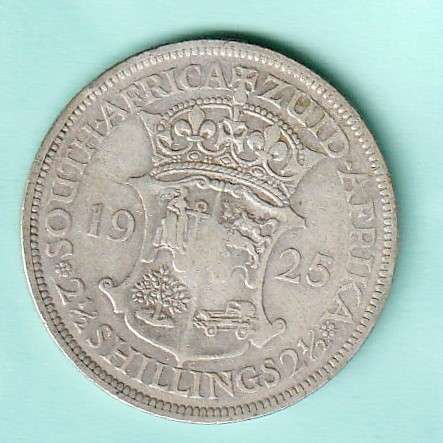1925 South Africa Union Silver Two and a Half Shilling. As per scan.