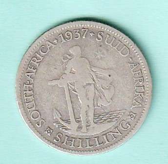 1937 South Africa Union Silver One Shilling. As per scan.