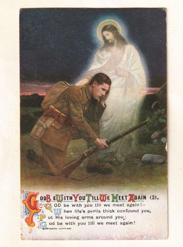 WWI Postcard (3) - "God be with you till we meet again" BAMFORTH - unused