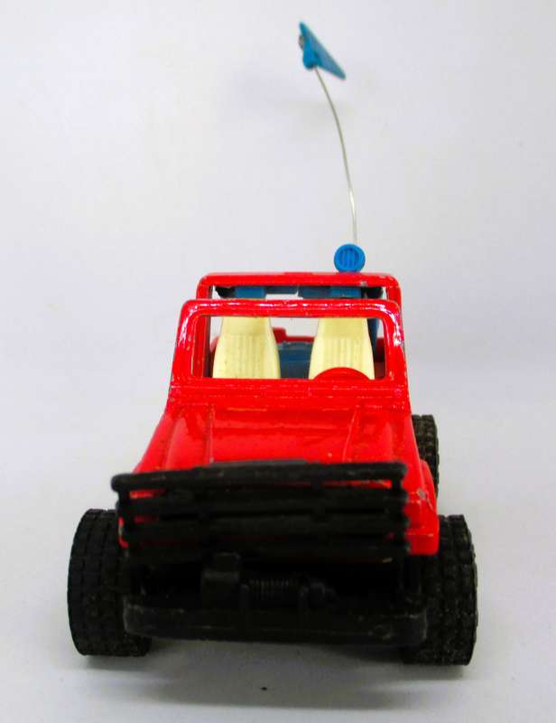 Willys Jeep in Red, Made in Hong Kong. 1:60  Scale Die Cast Toy Car Vehicle