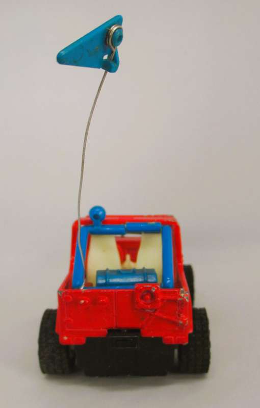 Willys Jeep in Red, Made in Hong Kong. 1:60  Scale Die Cast Toy Car Vehicle