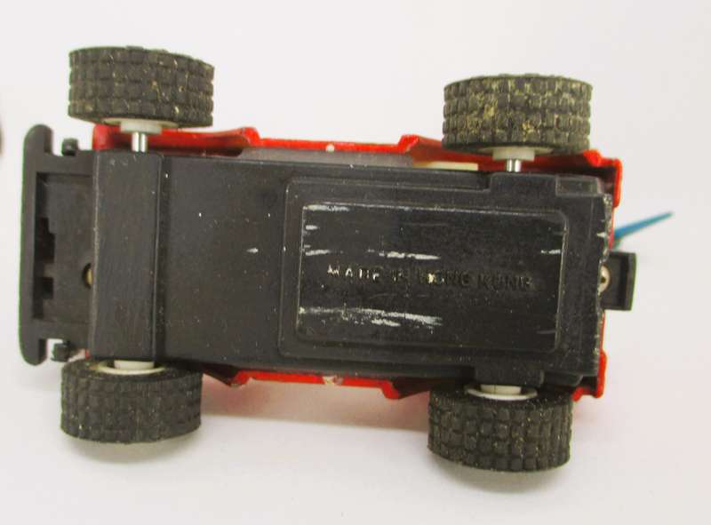 Willys Jeep in Red, Made in Hong Kong. 1:60  Scale Die Cast Toy Car Vehicle