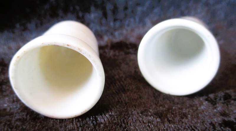 Lot of 2 Vintage Fine China Porcelain Thimbles South Africa, as per photo. 30mm high