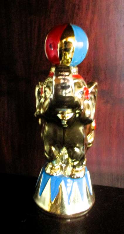 Lot of 2 Vintage Whiskey Decanter Circus Elephant 230mm high.