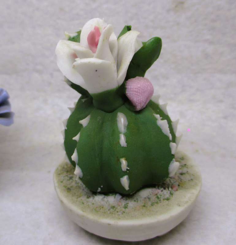 Vintage Bone China 3 piece Fine Porcelain Flower basket, Cactus and Royal Adderley Rose. basket 8cm