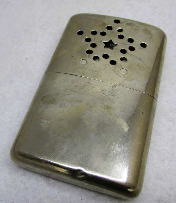 Vintage used Hand Warmer- Silver Tone Metal Empire Made with Star-90mm