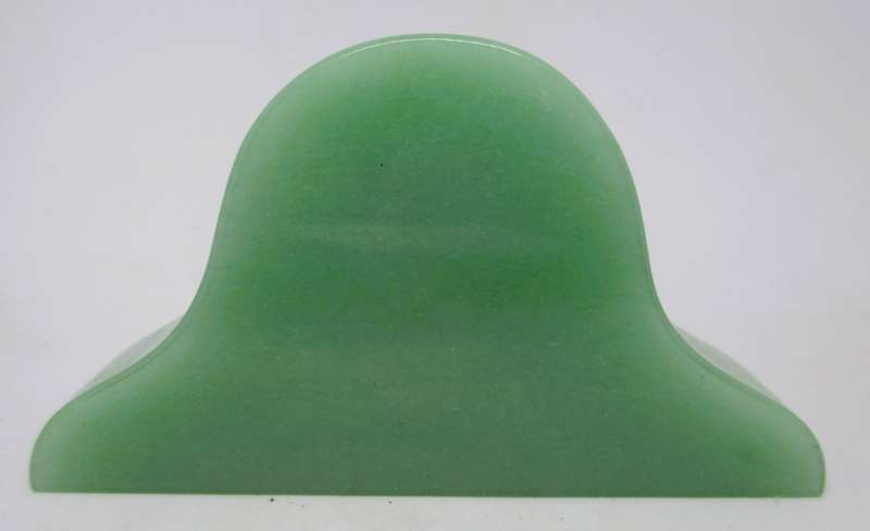 Vintage Miniature Art Deco Jadeite Green Glass Desk Clock, Mother of pearl face. 90x50mm