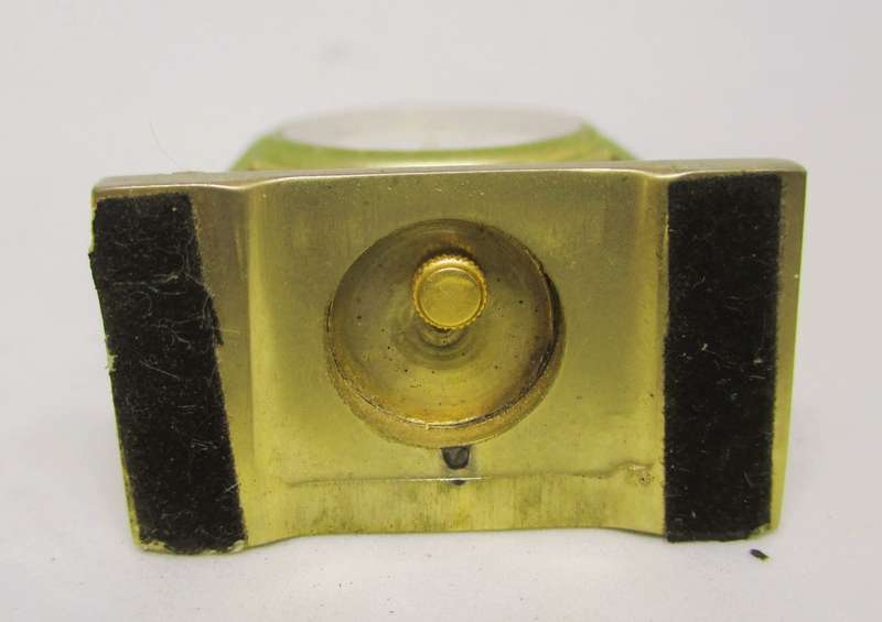 Vintage Miniature Spanish Style Desk Clock Brass, Quartz. 50mm high
